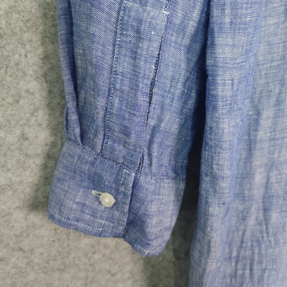 Frank & Eileen Rory Famous Blue Lived-in Linen Maxi Dress - Picture 4 of 10